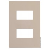Placa 2 Módulos Separados com Suporte 4x2 - RECTA Areia Satin Fosco